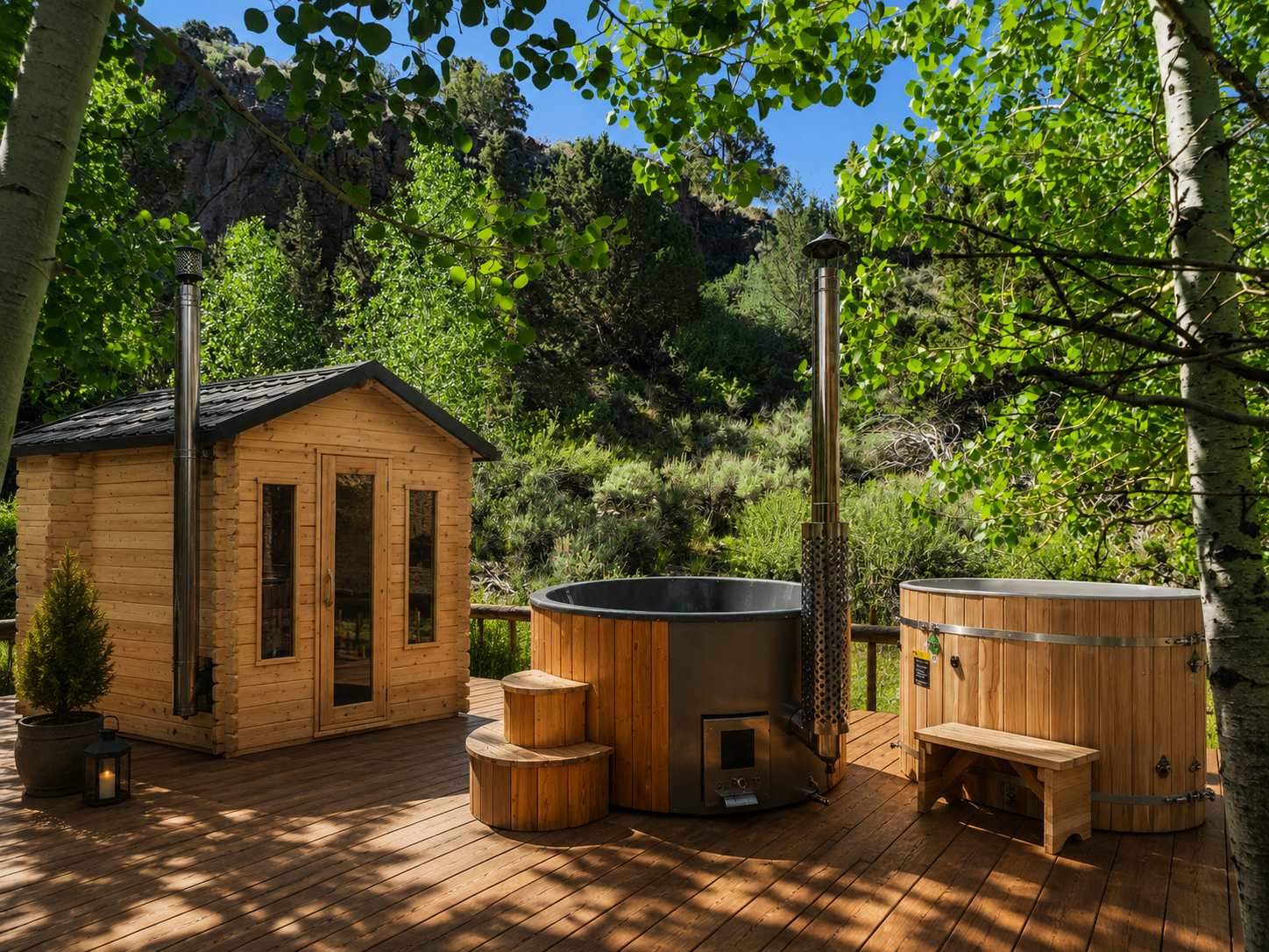 Rustic spa retreat in nature